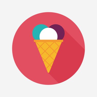 Uzun Gölge, eps10 dondurma düz simgesi