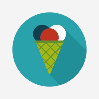 Uzun Gölge, eps10 dondurma düz simgesi