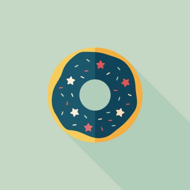 Donut düz simgesi ile uzun gölge, eps10