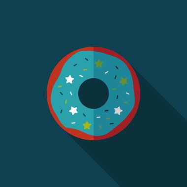 Donut düz simgesi ile uzun gölge, eps10