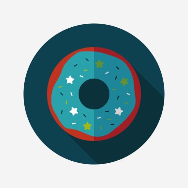 Donut düz simgesi ile uzun gölge, eps10