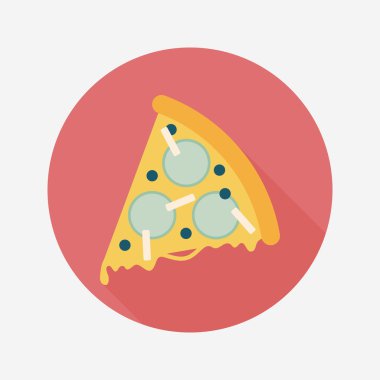 Uzun Gölge, eps10 pizza düz simgesi