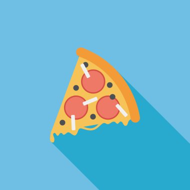 Uzun Gölge, eps10 pizza düz simgesi