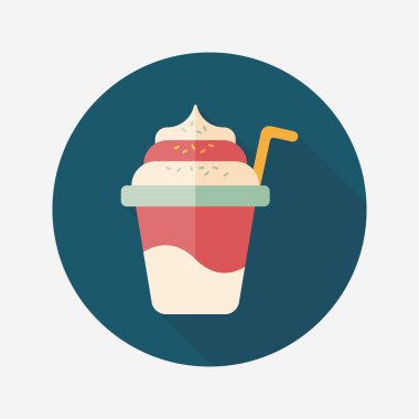 Uzun Gölge, eps10 dondurma düz simgesi