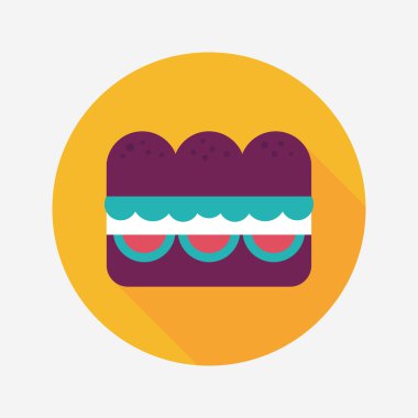 sandviç uzun gölge, eps10 düz simgesiyle