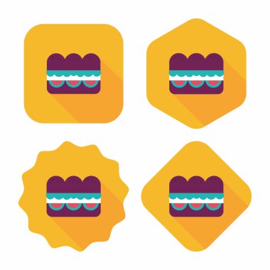 sandviç uzun gölge, eps10 düz simgesiyle