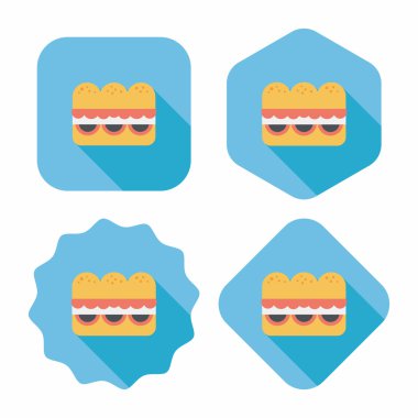 sandviç uzun gölge, eps10 düz simgesiyle