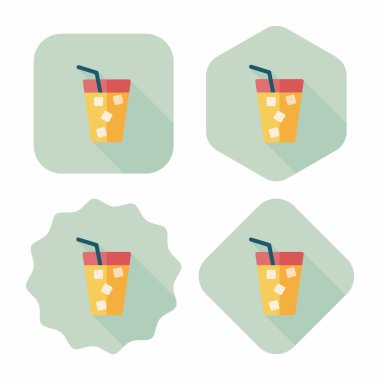 Uzun Gölge, eps10 ile soda içmek düz simgesi