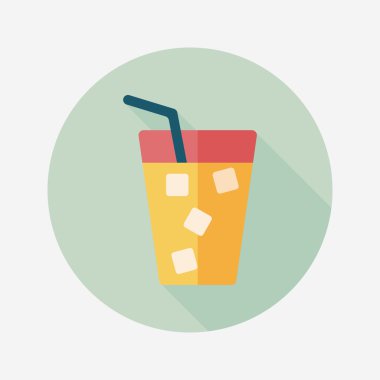 Uzun Gölge, eps10 ile soda içmek düz simgesi