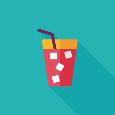 Uzun Gölge, eps10 ile soda içmek düz simgesi