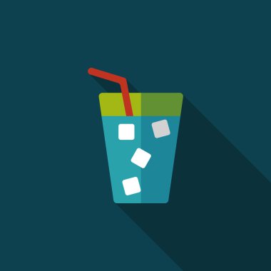 Uzun Gölge, eps10 ile soda içmek düz simgesi