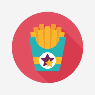 Uzun Gölge, eps10 patates kızartması düz simgesiyle