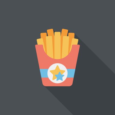 Uzun Gölge, eps10 patates kızartması düz simgesiyle