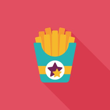 Uzun Gölge, eps10 patates kızartması düz simgesiyle