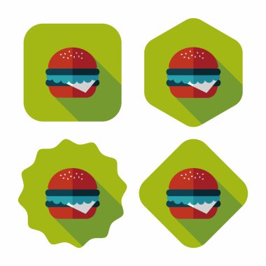 sandviç uzun gölge, eps10 düz simgesiyle