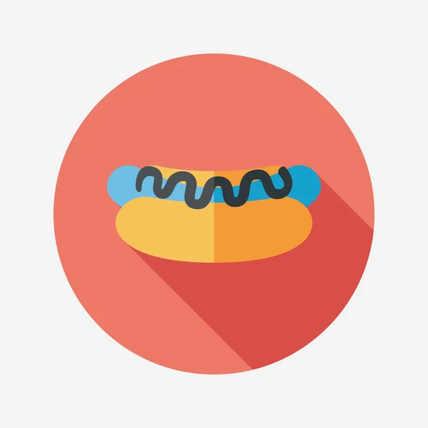 Hot dog icône plate avec ombre longue, eps10 — Image vectorielle