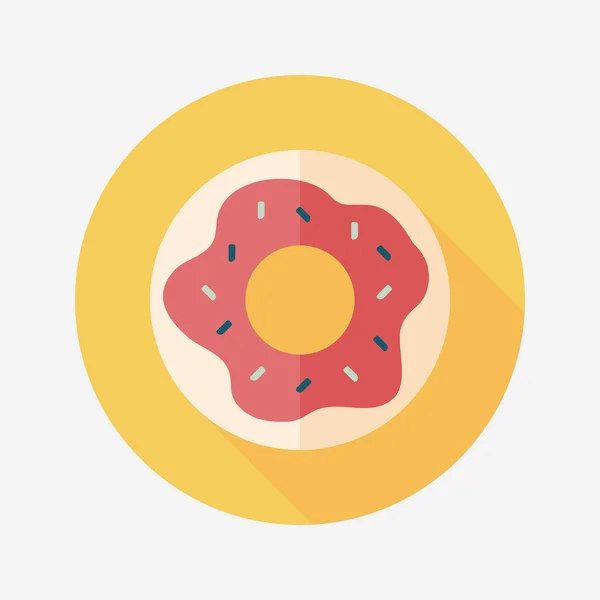 Donut icono plano con sombra larga, eps10 — Archivo Imágenes Vectoriales