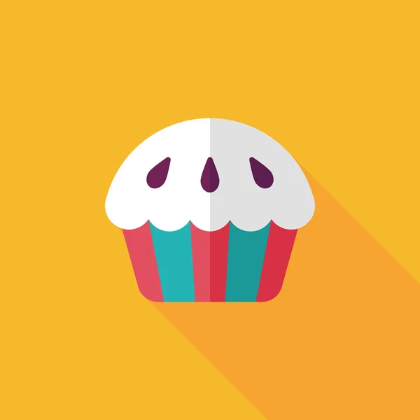 Cupcake icono plano con sombra larga, eps10 — Archivo Imágenes Vectoriales