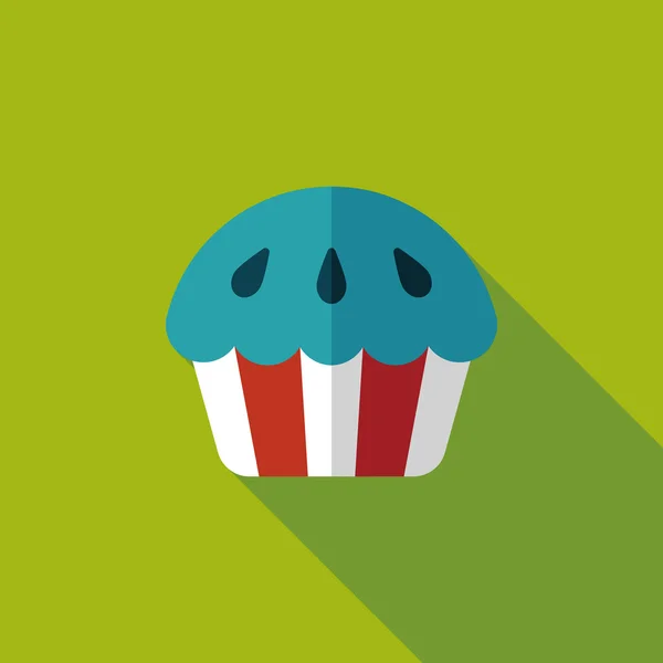 Cupcake platte pictogram met lange schaduw, eps10 — Stockvector