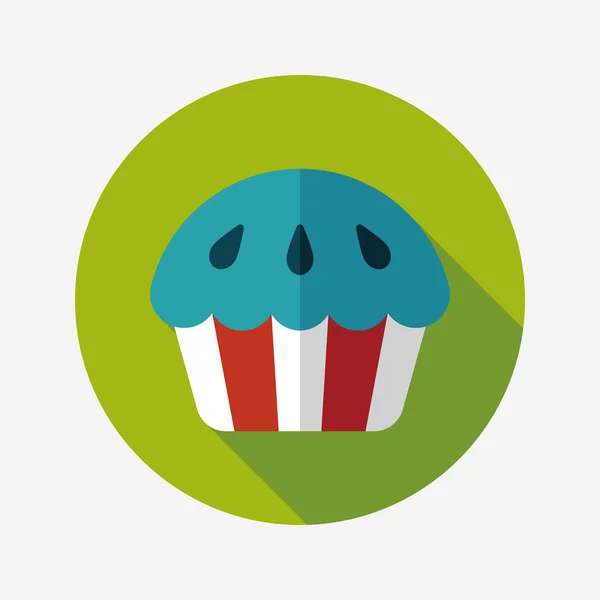 Cupcake icône plate avec ombre longue, eps10 — Image vectorielle