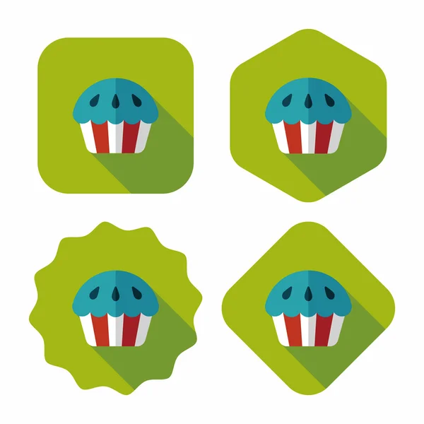 Cupcake platte pictogram met lange schaduw, eps10 — Stockvector