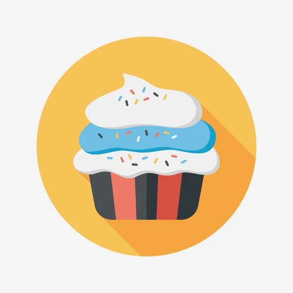 Cupcake platte pictogram met lange schaduw, eps10 — Stockvector