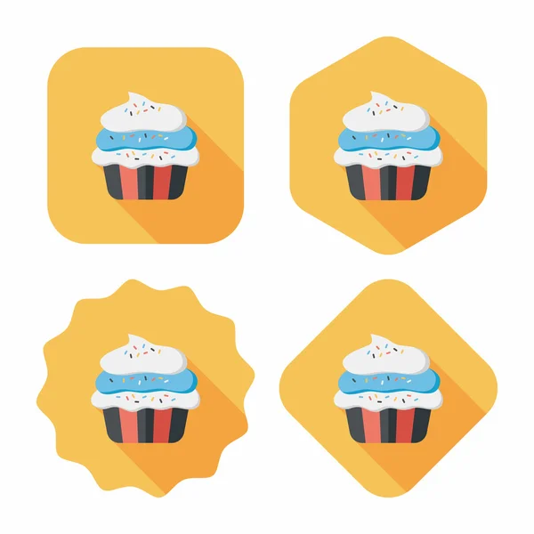 Cupcake flat icon with long shadow,eps10 — Stock Vector