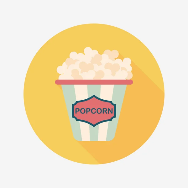 Popcorn flat icon with long shadow,eps10 — Stock Vector