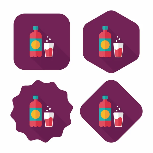 Frisdrank drinken platte pictogram met lange schaduw, eps10 — Stockvector