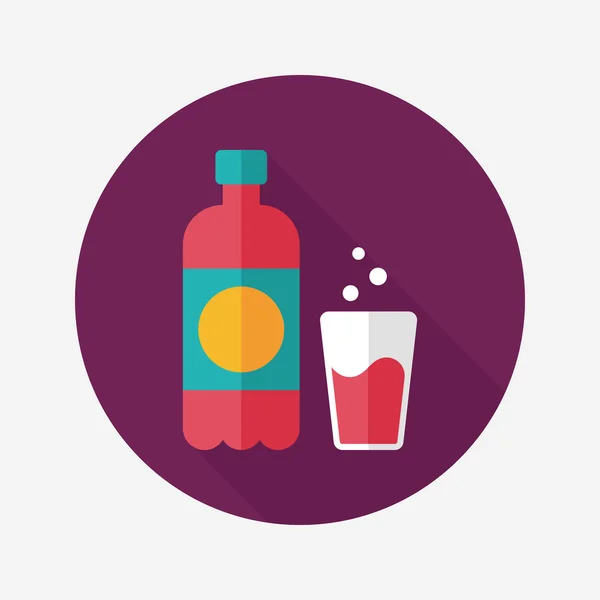 Frisdrank drinken platte pictogram met lange schaduw, eps10 — Stockvector