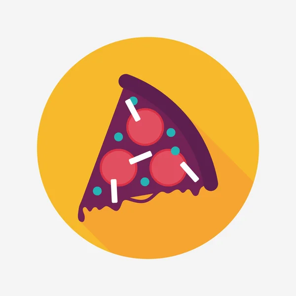 Pizza flat icon with long shadow, eps10 — стоковый вектор