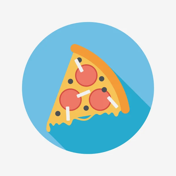 Pizza platte pictogram met lange schaduw, eps10 — Stockvector