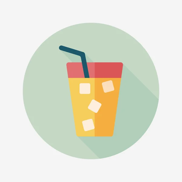 Refrigerante ícone de bebida plana com sombra longa, eps10 — Vetor de Stock