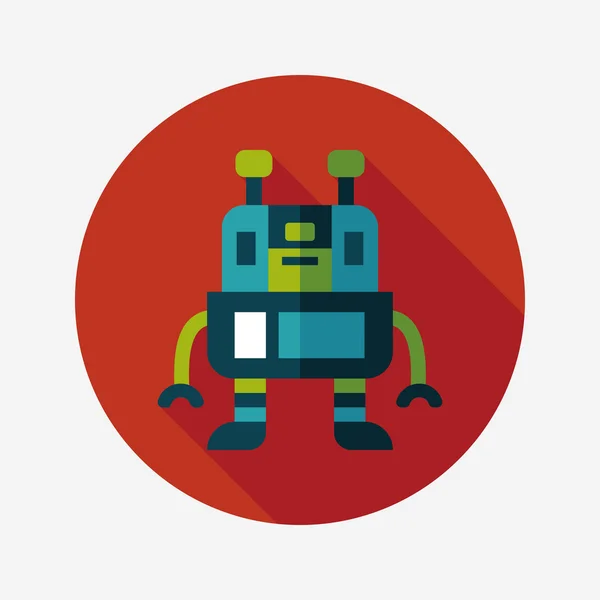 Robot icono plano con sombra larga, eps10 — Vector de stock