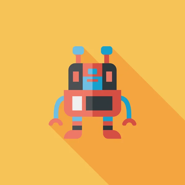 Robot icono plano con sombra larga, eps10 — Vector de stock