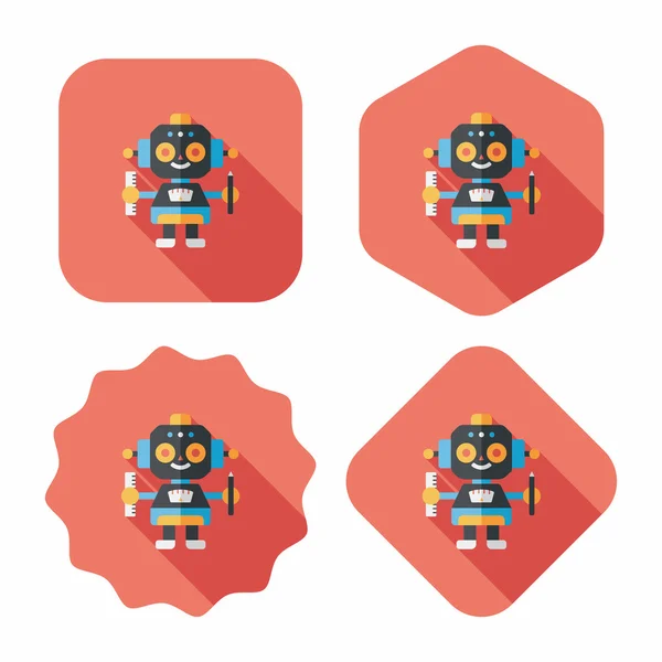 De platte pictogram robot met lange schaduw, eps10 — Stockvector