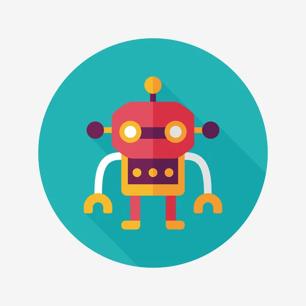 Robot icono plano con sombra larga, eps10 — Vector de stock