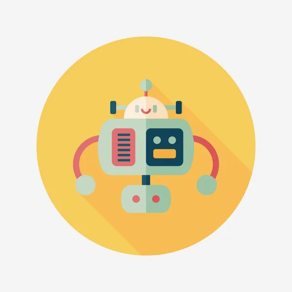 Robot icono plano con sombra larga, eps10 — Vector de stock