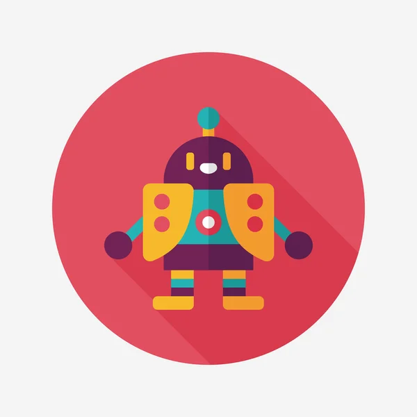 Robot icono plano con sombra larga, eps10 — Vector de stock