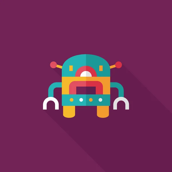 Robot icono plano con sombra larga, eps10 — Vector de stock