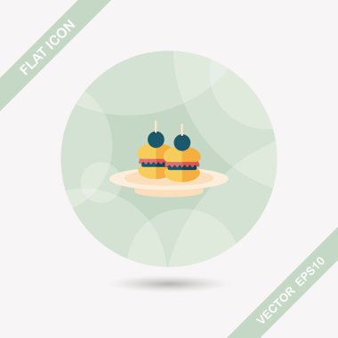 sandviç uzun gölge, eps10 düz simgesiyle