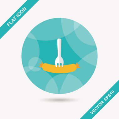 sosis uzun gölge, eps10 düz simgesiyle