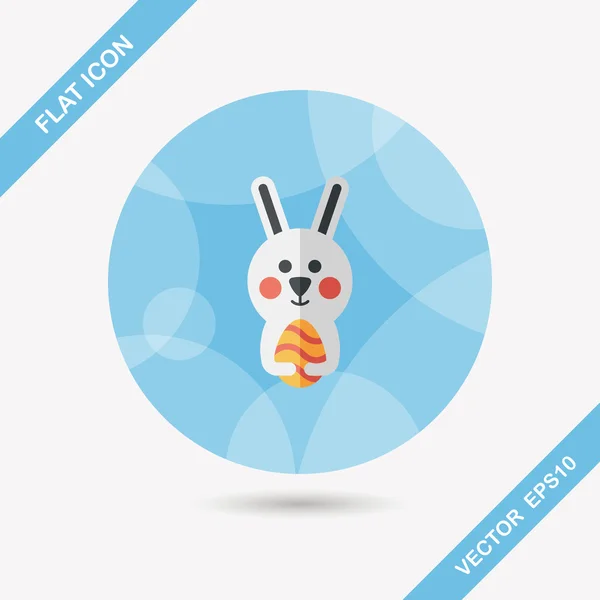 Easter bunny platte pictogram met lange schaduw, eps10 — Stockvector