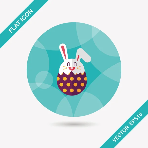 Easter bunny platte pictogram met lange schaduw, eps10 — Stockvector