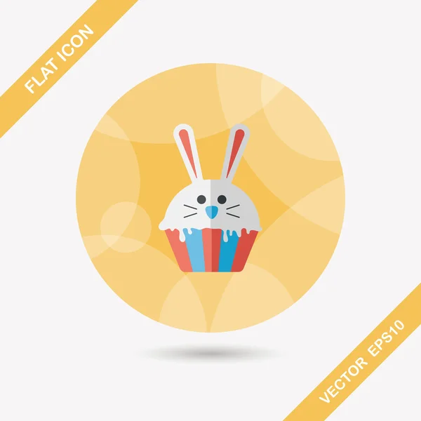 Pasen cupcake platte pictogram met lange schaduw, eps10 — Stockvector