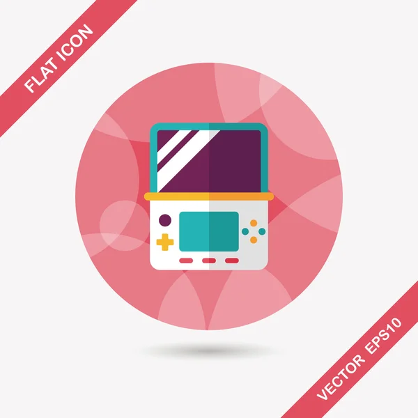 Handheld game consoles flat icon with long shadow,eps10 — Stock Vector