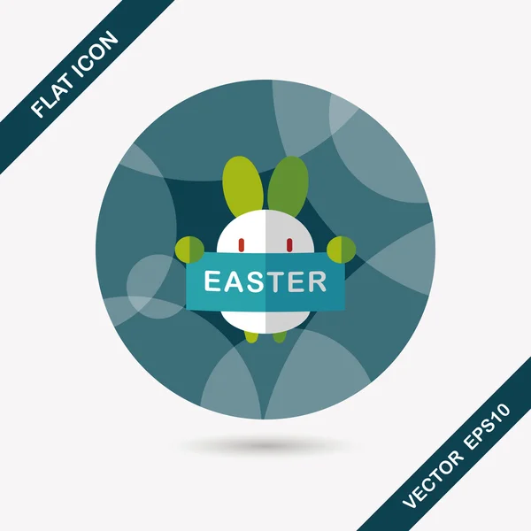 Easter bunny platte pictogram met lange schaduw, eps10 — Stockvector