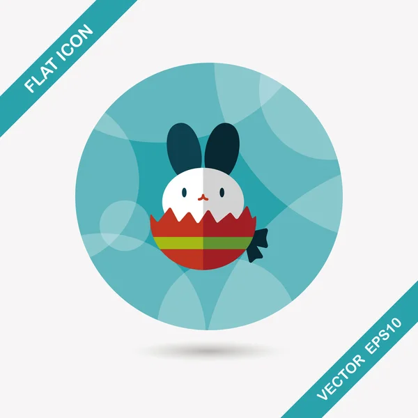 Easter bunny flat icon with long shadow,eps10 — Stock Vector