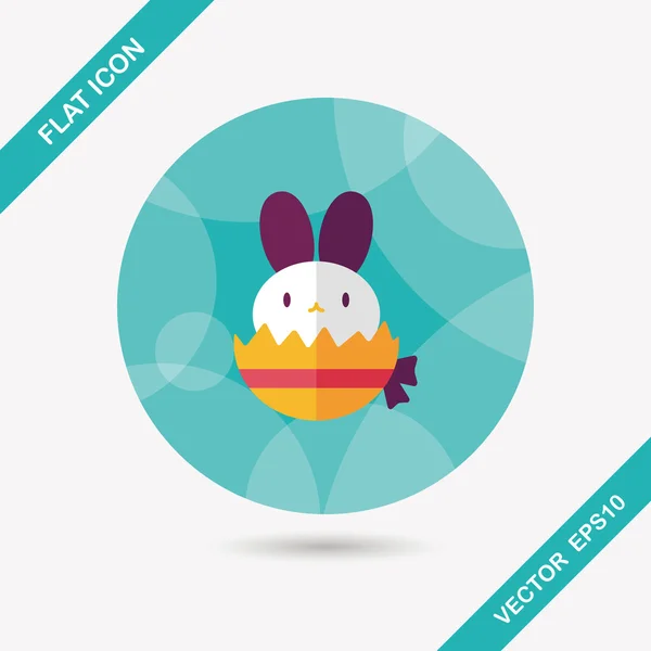 Easter bunny flat icon with long shadow,eps10 — Stock Vector