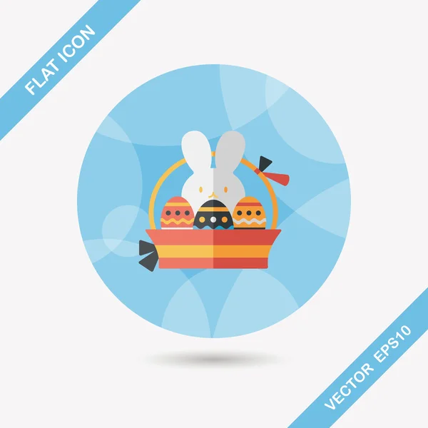 Easter bunny flat icon com sombra longa, eps10 — Vetor de Stock